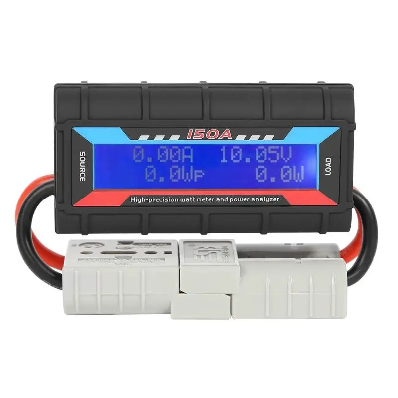 

4.8V-60V 150A Watt Meter Power Analyzer w/2 Plugs 16x2 Backlight LCD Display for RC Drone Battery