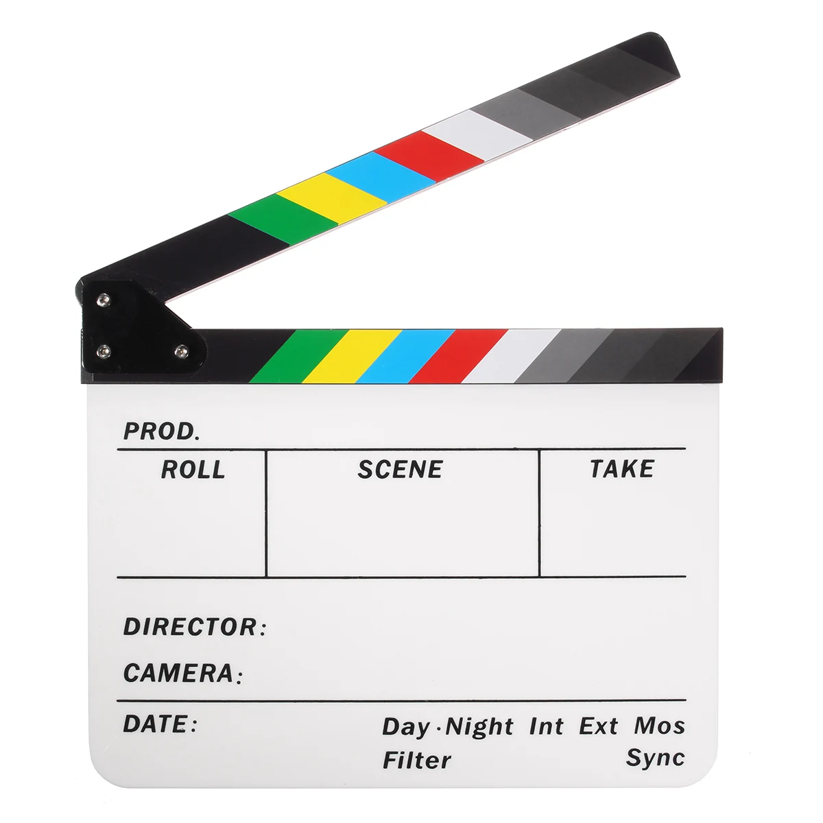 

Professional Colorful Clapperboard Clapper Board Acrylic Director TV Movie Film Action Slate Clap Handmade Cut Prop