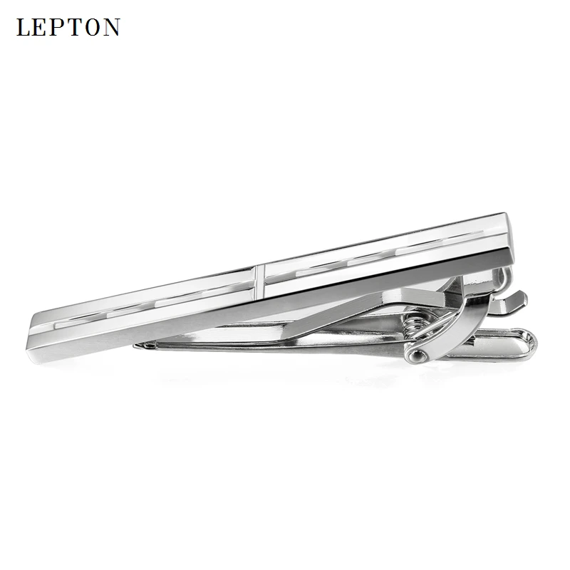 

Lepton Brand Men Skinny Tie Clip Pins Short Silver color Men Metal Necktie Tie Bar Chrome Clamp Stainless Steel Plain Tie Clip#4