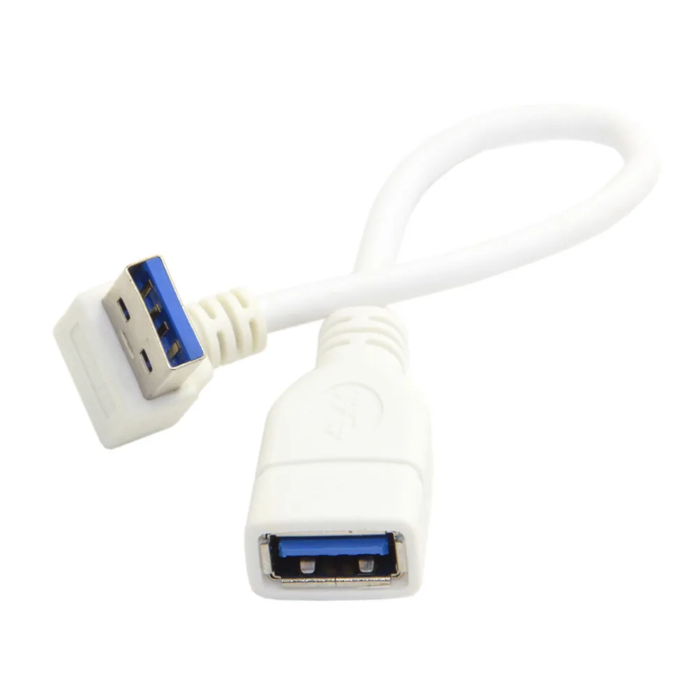 Zihan белый вниз прямоугольный 90 градусов USB 3 0 мужчина к женскому Удлинительный