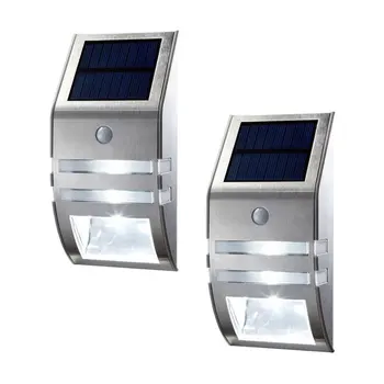 

2 LED Solar Powered PIR Motion Sensor Light Outdoor Garden Led Landscape Yard Lawn Security Wall Lamp