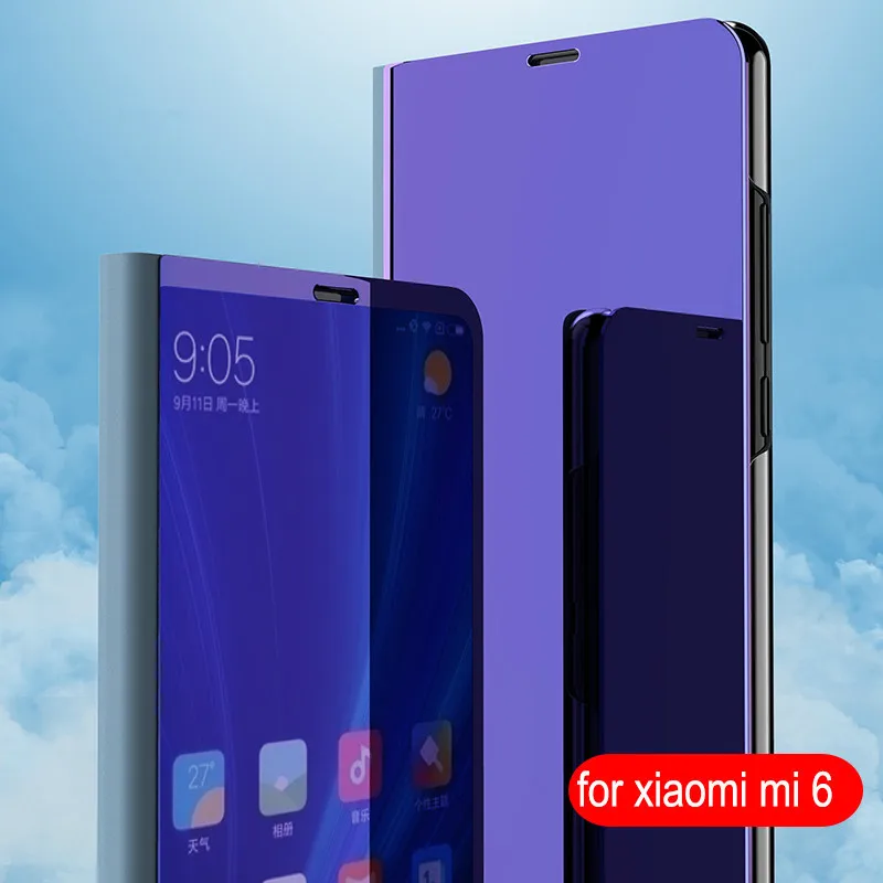 Роскошный флип-чехол с подставкой и сенсорным экраном для Xiaomi mi 6 кожаный
