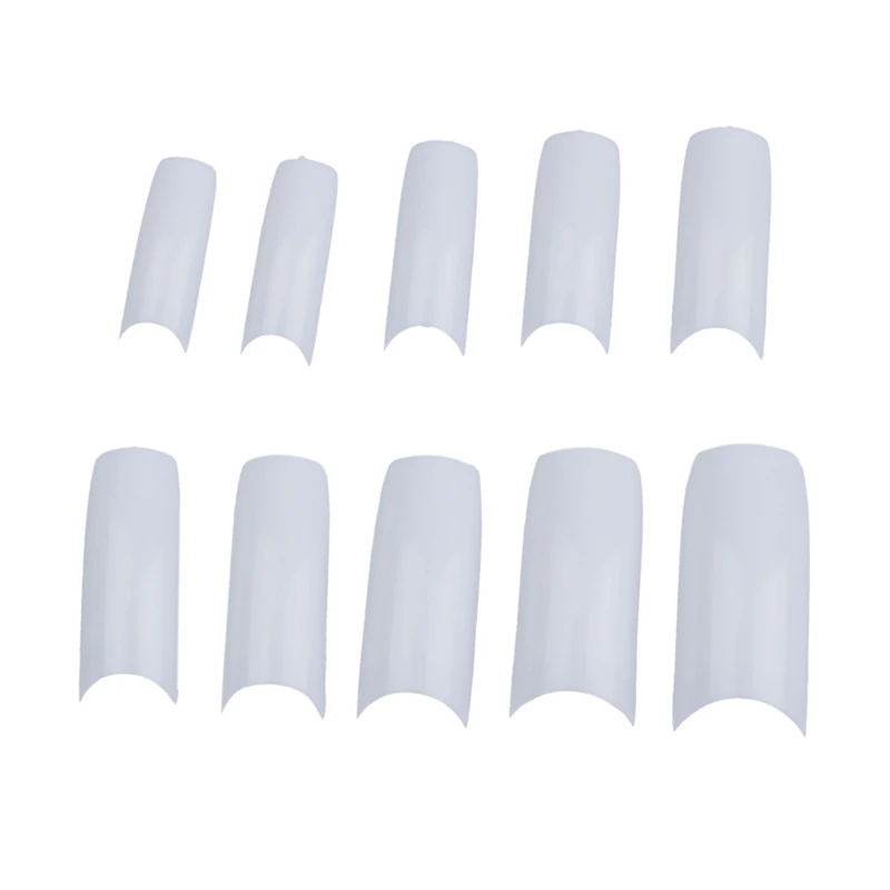 

500 pcs French Style Acrylic Artificial Fingernails Half Tips White