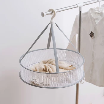 

Practical S Hook Drying Rack Folding Hanging Clothes Laundry Basket Dryer Net Double-Layer Wash Drying Socks Clothes Basket CF