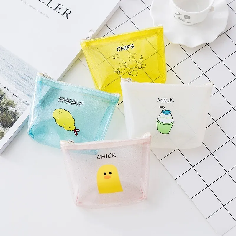 

Transparent jelly Coin Purse Lovely Cartoon Small bag Mini Children's Small Wallet PVC Coin bags Wallets Key Card Holder.