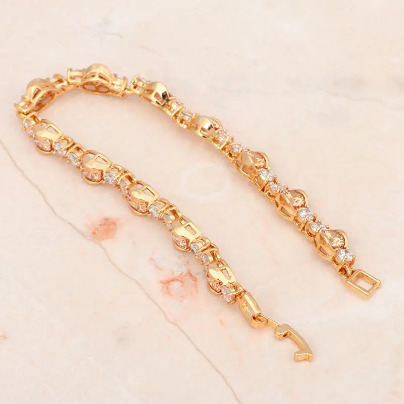 ROLILASON Очаровательная Стиль Aliexpress Высокое качество морганит Золотое шампанское