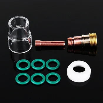 

10pcs TIG Welding Torch Gas Lens #12 Pyrex Cup For WP - 17 / 18 / 26 Durable Practical Welding/Cutting Tools Easy To Assemble