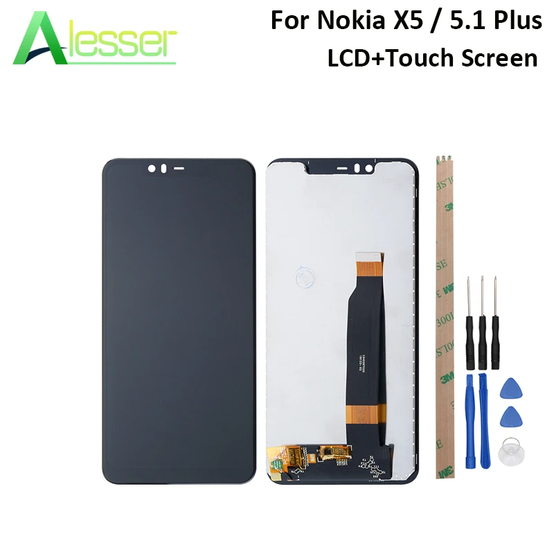 

Alesser For Nokia 5.1 Plus LCD Display And Touch Screen Screen Digitizer Assembly Replacement For Nokia X5 LCD +Tools +Adhesive