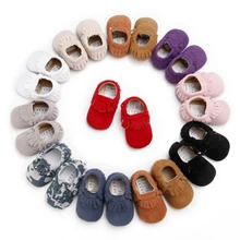 Детская обувь для маленьких мальчиков и девочек; мягкая однотонная подошва с кисточками; повседневная обувь для новорожденных до 18 месяцев