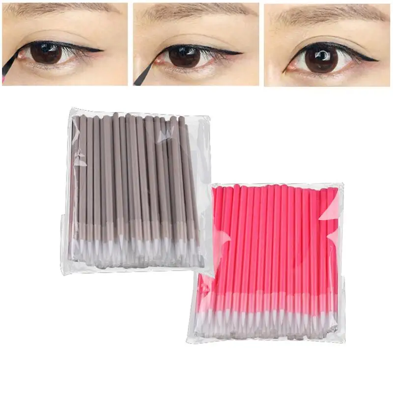 200pcs/set Portable Disposable Lip Brush Cover Nylon Wool Bristle Lip