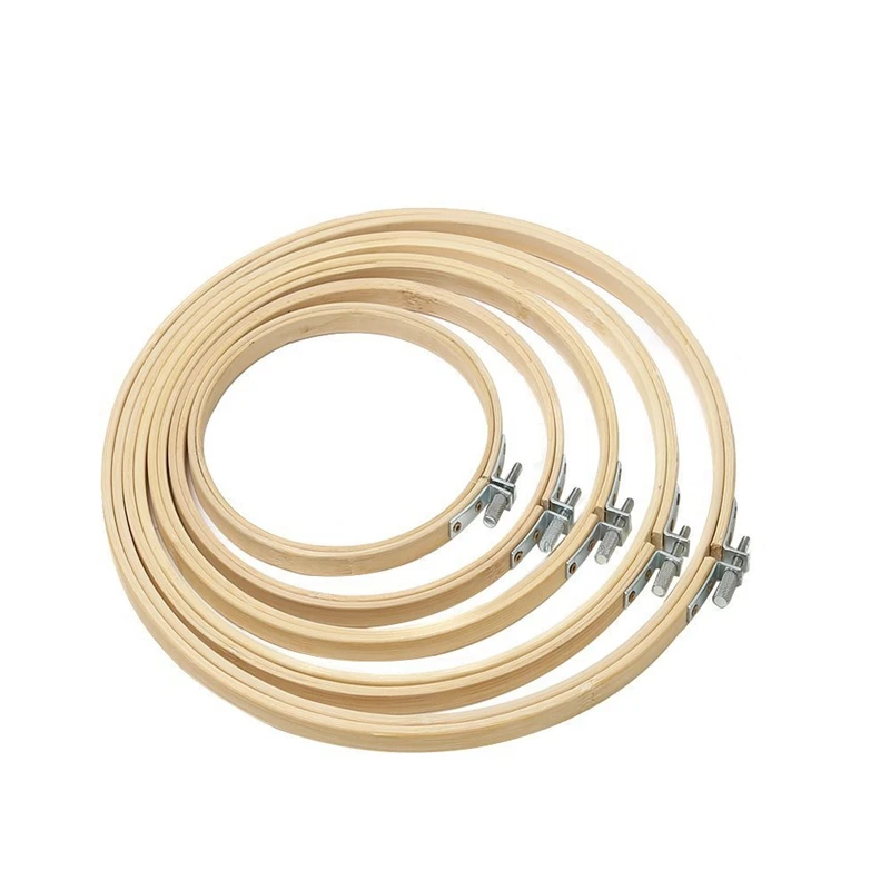 

5Pcs 13-26Cm Frame Hoop Circle Embroidery Round Machine Bamboo For Cross Stitch Hand Diy Household Craft Sewing Needwork Tool