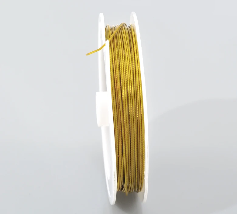 

Lovely 1 Roll(15M) golden tone Steel Beading Wire 0.8mm (B21898)
