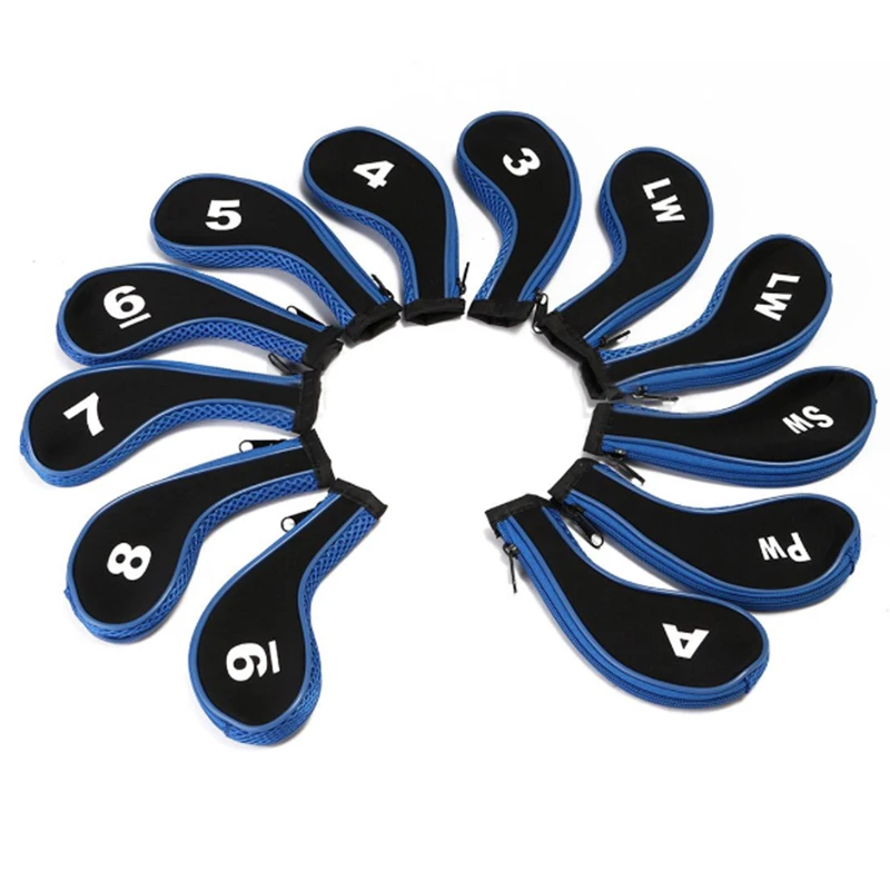 12Pcs Rubber Neoprene Golf Club Iron Head Covers Protector Golf Club