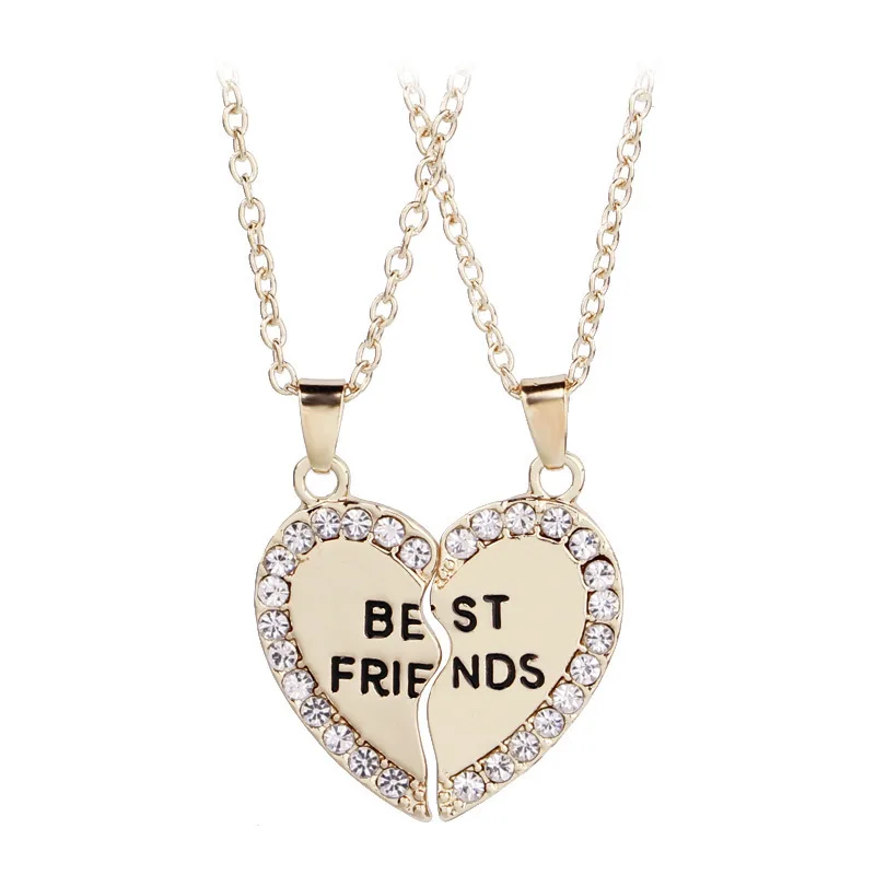 

Ornaments Good Friends Fashion Love Split Joint Necklace women CHA502 erd colar jewelry boho chain choker anime