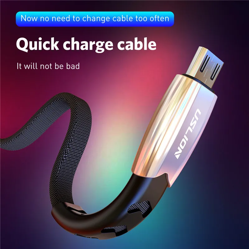 USLION سبائك المصغّر usb كابل سريع مزامنة بيانات كابل شحن سامسونج Xiaomi redmi note 5 برو سلك Microusb الهاتف المحمول الكابلات USLION سبائك المصغّر usb كابل سريع مزامنة بيانات كابل شحن سامسونج Xiaomi redmi note 5 برو سلك Microusb الهاتف المحمول الكابلات