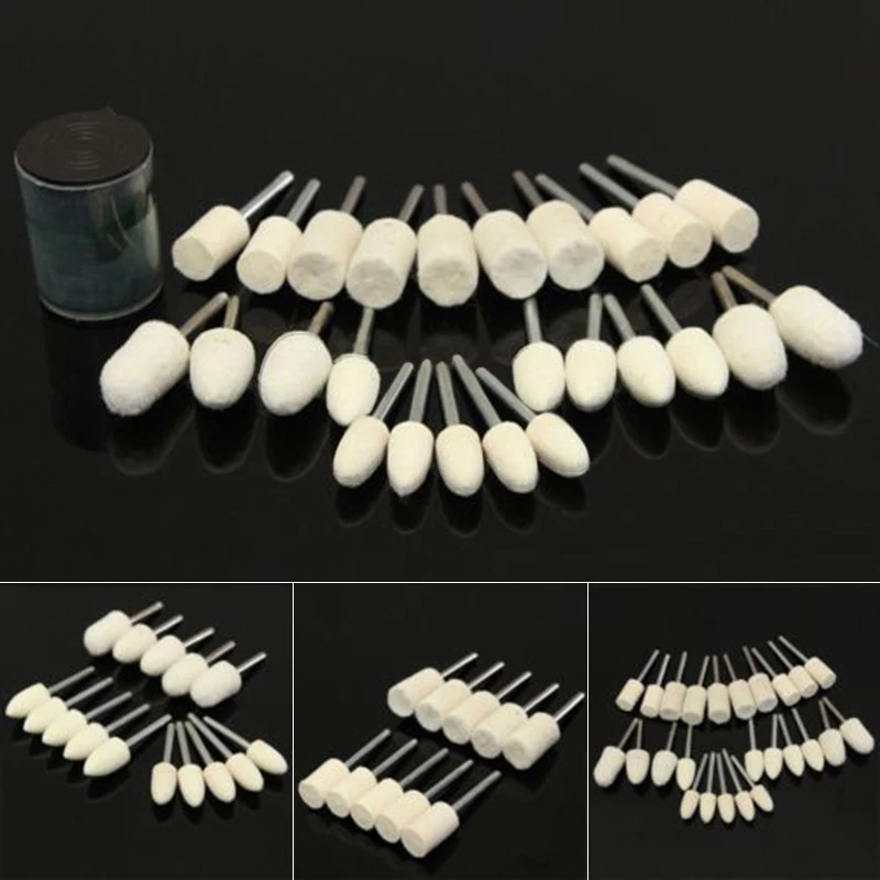 

25pcs Felt Buffing Wheels+1pc Polishing paste Beige Wool Felt Polishing Wheel Buffing Pad For Rotary Tools Abrasive Tools