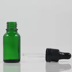 Пустая зеленая электронная жидкая бутылка 15 мл DIY Портативные масла косметические духи стеклянная бутылка с черной пластиковой