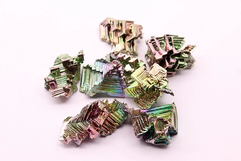 10 200g Bismuth 100% natural stone decoration Metal crystal Beautiful Natural Antimony ore specimen for art collection|Камни| |