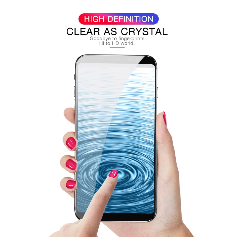 Закаленное Стекло пленка для samsung Galaxy A8 2018 A7 A6 Защита Полный закругленный