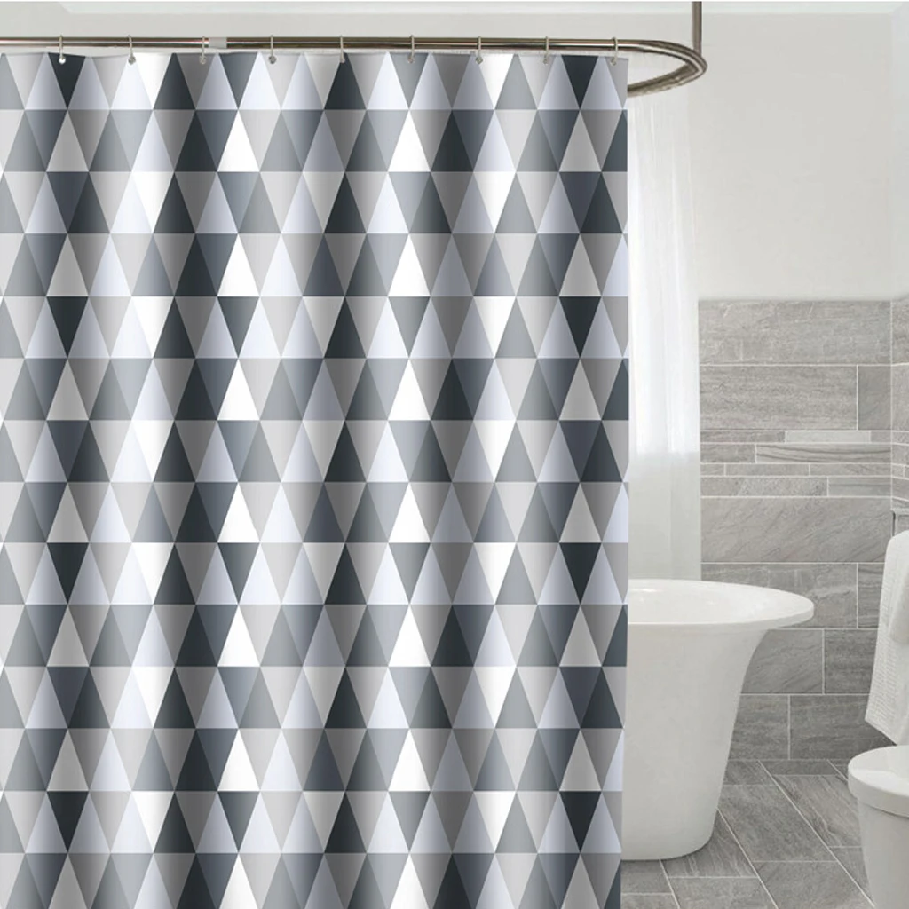

Curtains for Bathroom Waterproof Polyester Fabric Moldproof Bath Curtain with Hook Four Size Shower Curtain for Bathroom