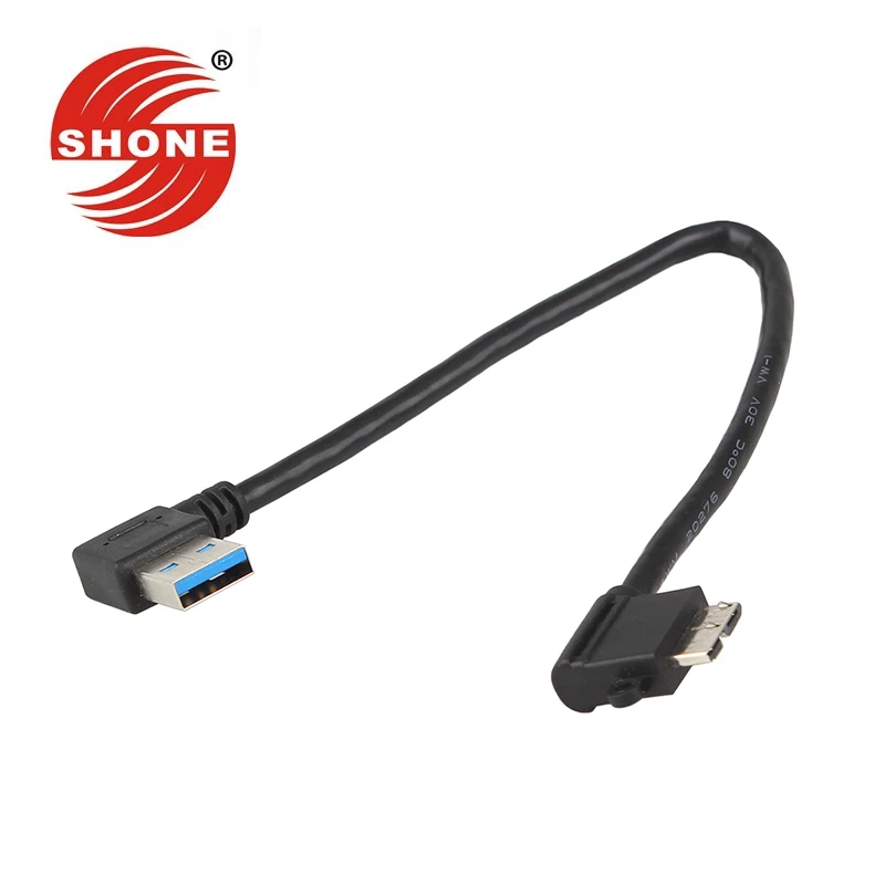 

USB3.0 female to Micro-B public cable Mobile hard drive data cable 90 degree bend 27CM