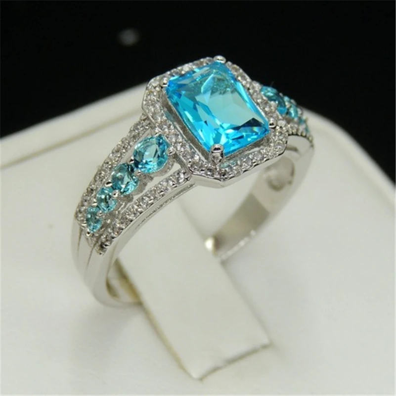 14 К золото топаз голубое обручальное кольцо с бриллиантом для женщин перидот драгоценный камень Anillos Bizuteria сапфир кольцо украшения с голубым топазом
