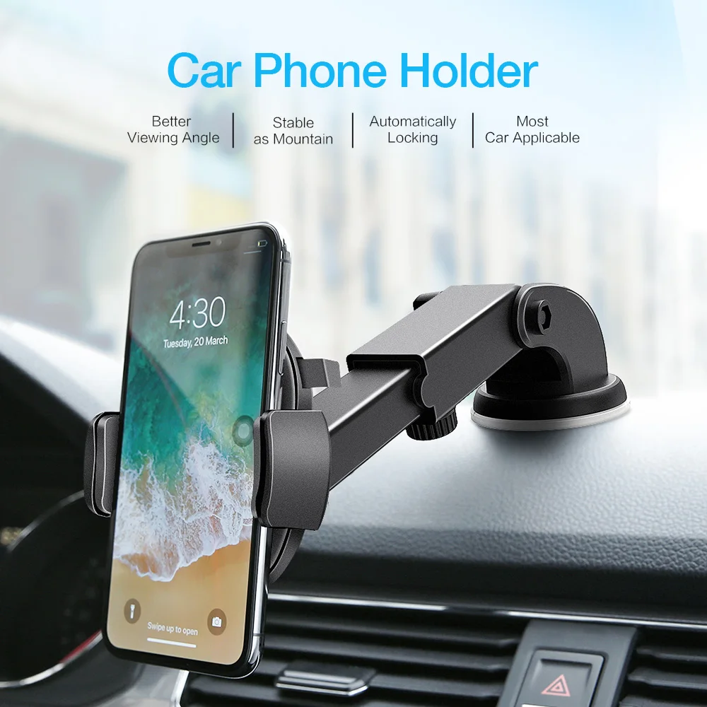 

RAXFLY Stable Car Phone Holder For iPhone XS Max X 8 7 Plus Windshield Phone Holder Mount For Galaxy Note9 S9 S8 telefon tutucu