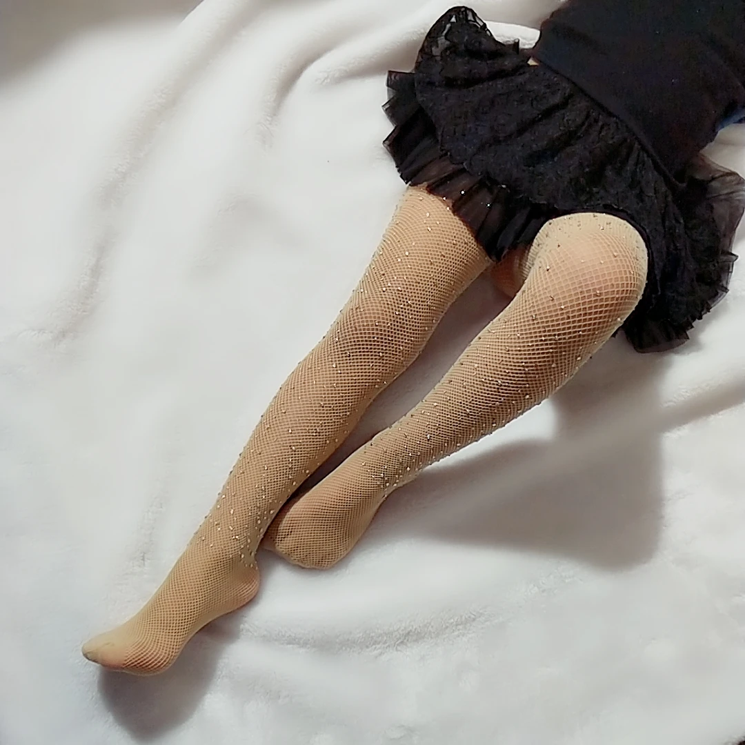 Girls Rhinestone Mesh Fishnet Pantyhose Tights Stockings Children kids baby girl Summer children tights fishnet socks