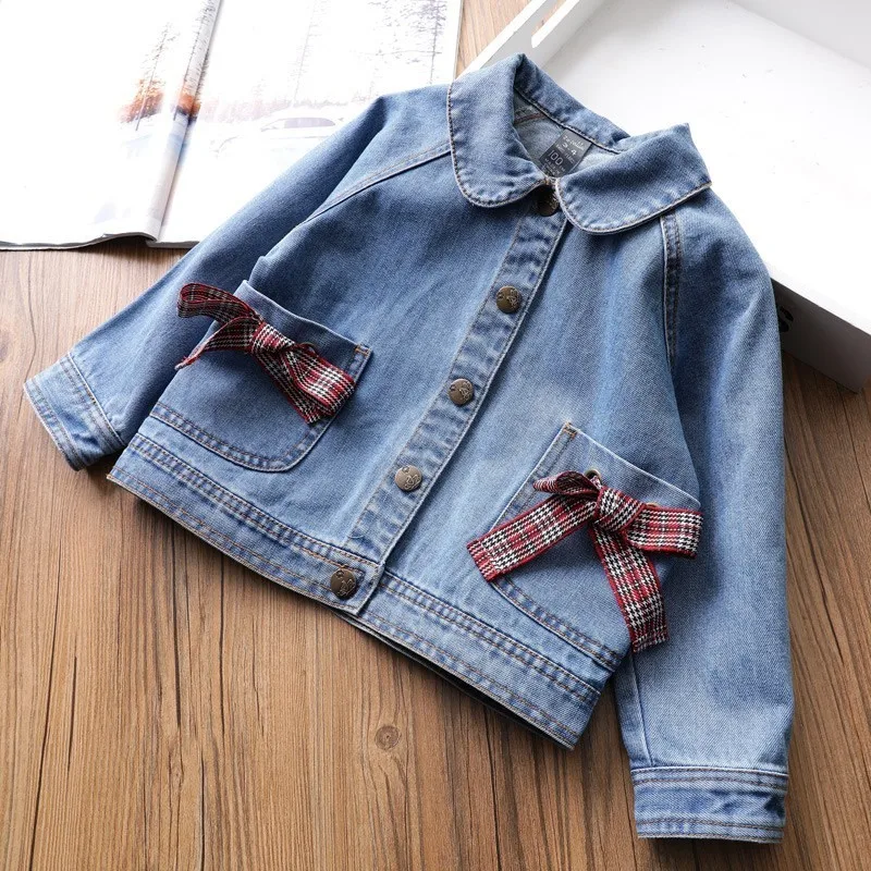 

baby girl jacket spring denim solid boutiques children outerwear kids coats casual autumn toddler baby girl clothes beautiful