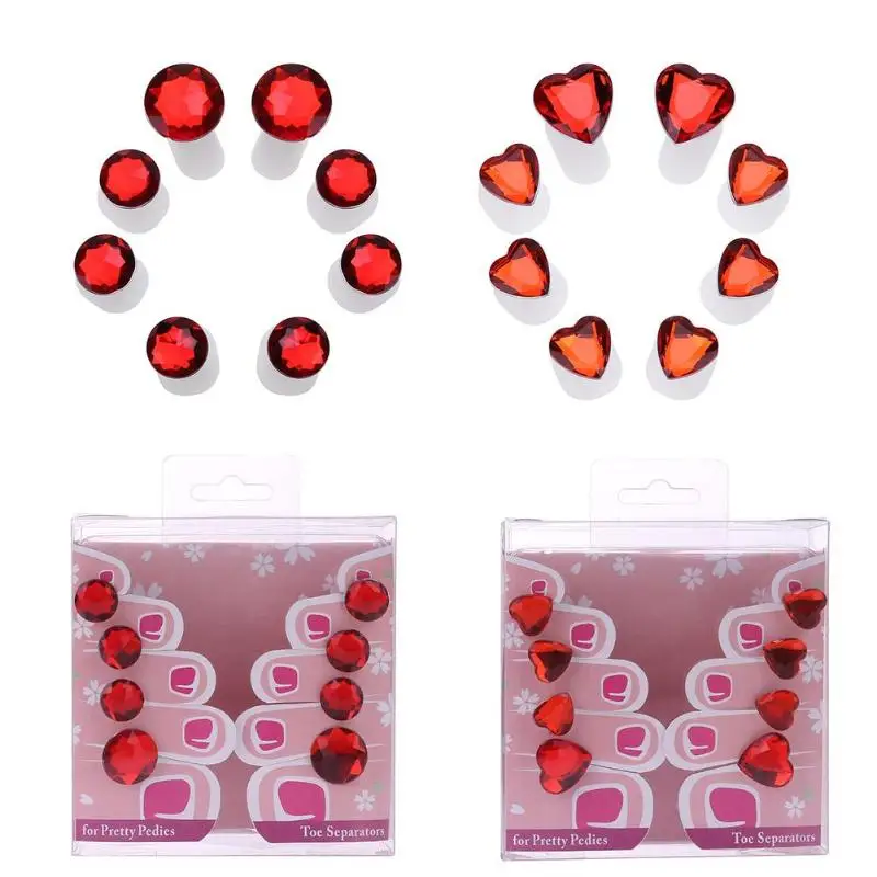 8pcs Silicone Toe Separators Foot Care Circular heart shape Toe