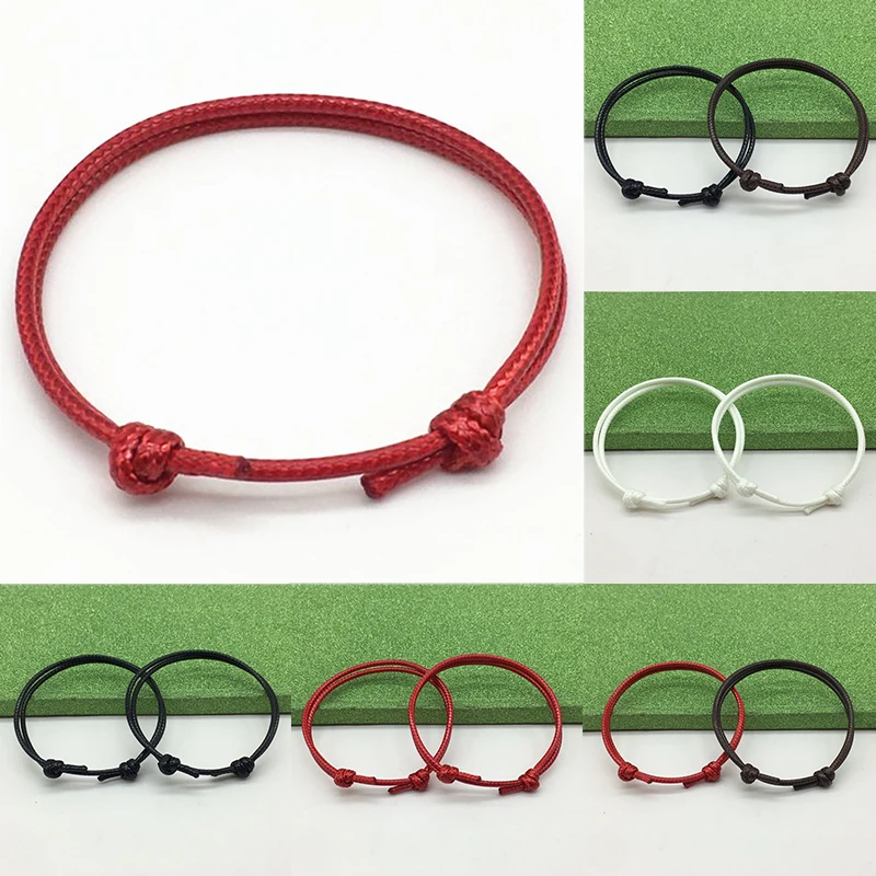 

2PCs Simple Handmade Anklets Adjustable Rope for Women and Men Couple Anklets Chain Lucky Ankle Bracelet bohemian Foot Jewelry