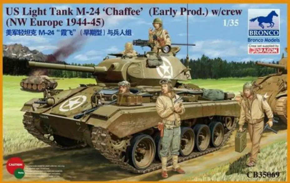 Бронко CB35069 1/35 США легкий бак M-24 Chaffee (WWII Prod) с командой | Игрушки и хобби