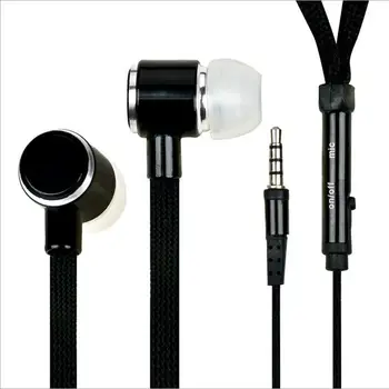 

Metal With Mic Shoelace Earphone 3.5mm In-Ear Stereo Handsfree Earphone 200pcs/lot