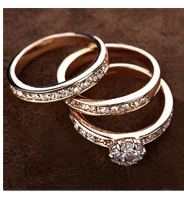 USTAR классические 1ct обручальные кольца с кубическим цирконием для женщин розовые золотистые Кристаллы Женские кольца для помолвки Anel высшего качества