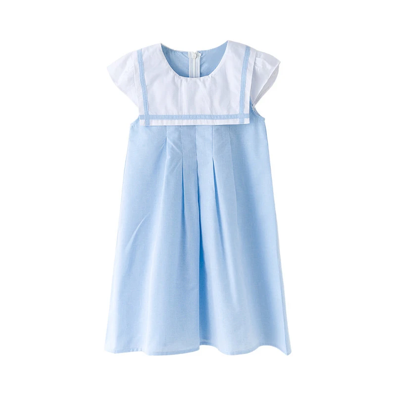

teenage girls back to school clothes short-sleeve blue princess costume age for 4 - 14 yrs big girls 2019 summer casual frocks
