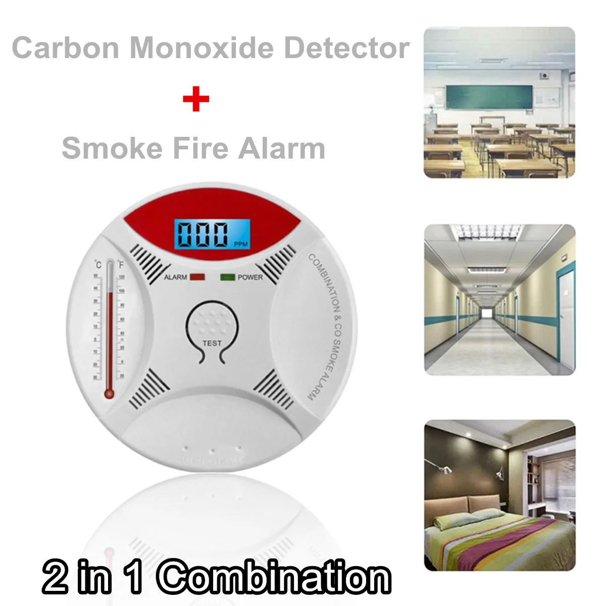 

LED Digital Gas Alarm Co Carbon Monoxide Smoke Detector Voice CO Warn Sensor Home Security Protection High Sensitive