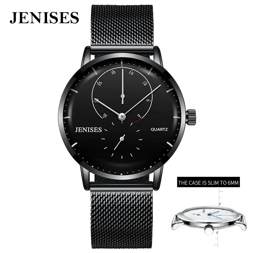 

6mm Ultra Thin Watches for Men Fashion Stainless Steel Mesh Watch Unique Simple Watches Casual Quartz Wristwatches Clock Relogio