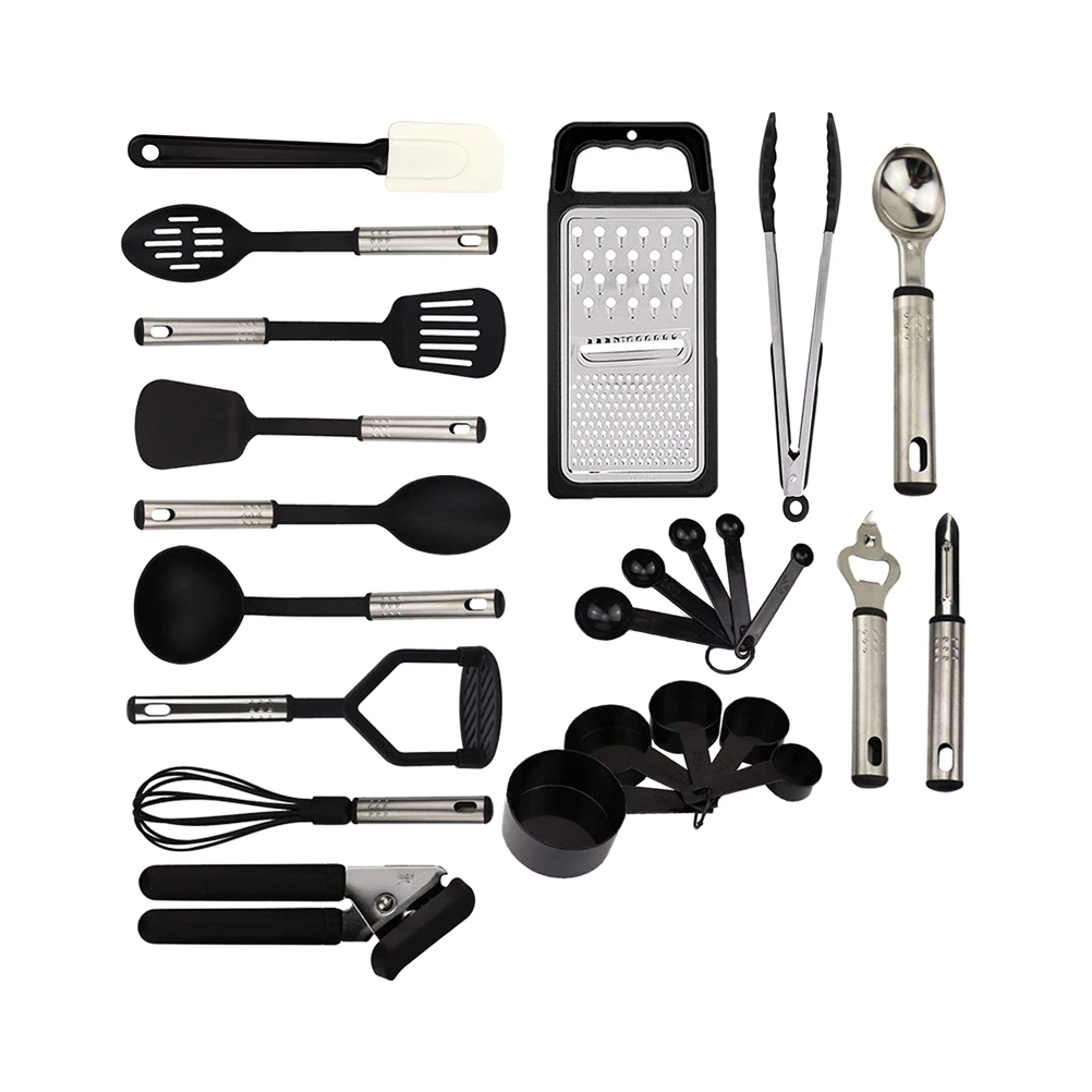 

24Pc Practical Nonstick Stainless Steel Exquisite Kitchen Set Delicate Environmental Utensils for Non-stick Cookware