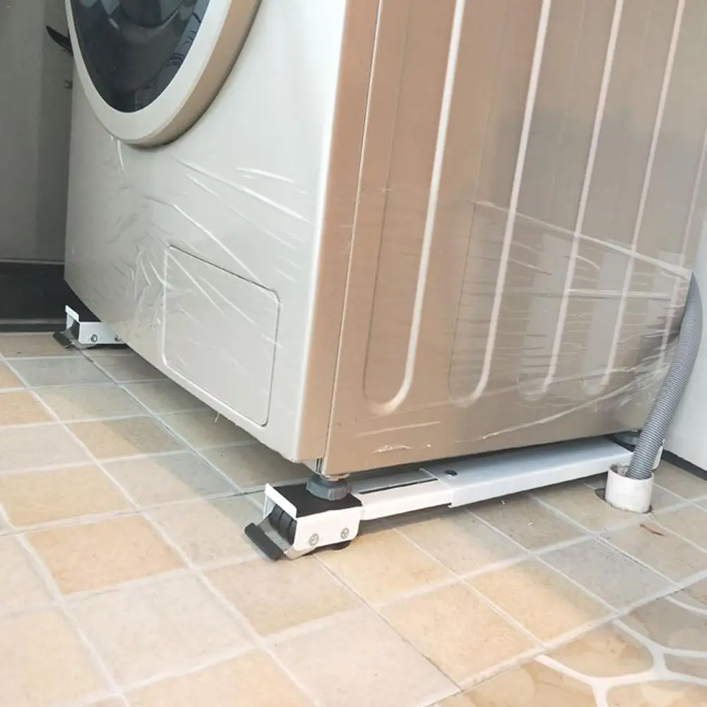 

Home Universal Mobile Storage Rack Refrigerator Washing Machine Base Adjustment Length Home Appliances Bathroom Rack Organizer