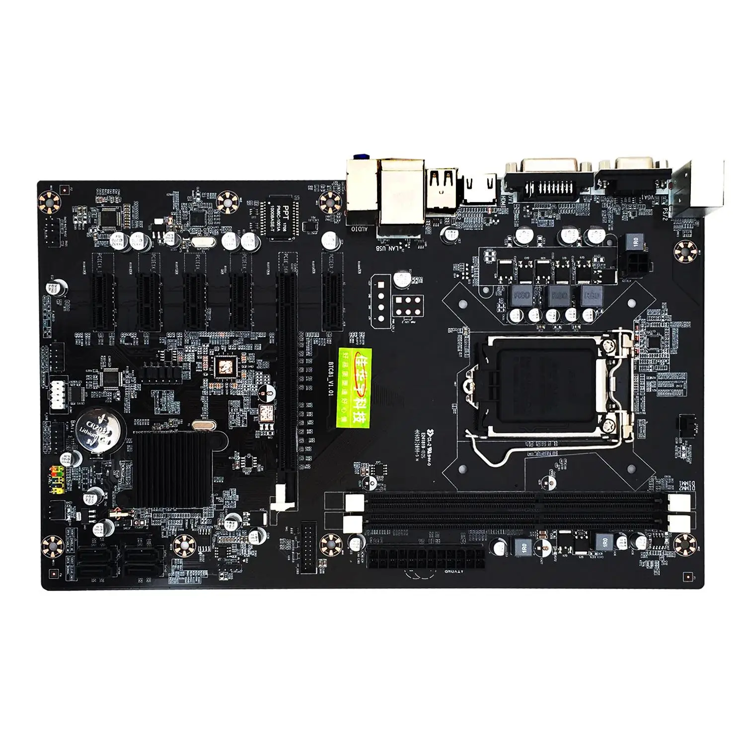 

Jia Huayu H81 PRO BTC Motherboard 6-GPU Mining Rig LGA1150 CPU DDR3 Memory Type High Speed USB3.0 Ports Computer PC Mainboard