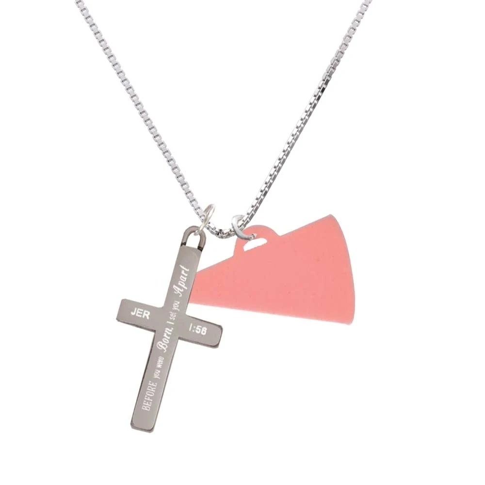 Acrylic 1.25" Pink Megaphone I Set You Apart Cross NecklacePendants AliExpress