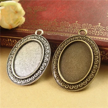

10pcs New Retro Alloy Oval Fitting Blank 18*25MM, Time Gemstone Bottom Fittings Wholesale