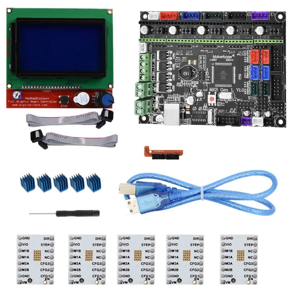 

Motherboard Module Printer 3D Motherboard Control Board Mks Gen L Motherboard 12864 Display Display Adapter Plate TMC2100 V1.3