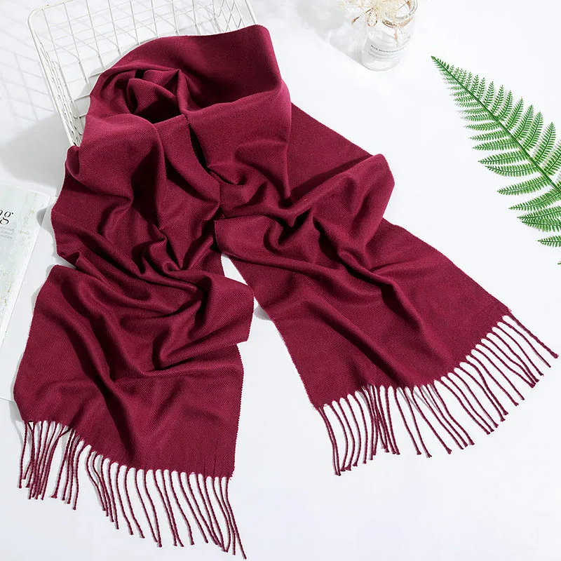 

Popular Cashmere Tassel Solid Cape Warm Women Scarf High Quality Femme Shawl Lady 1PC Winter Pashmina Hot Sale
