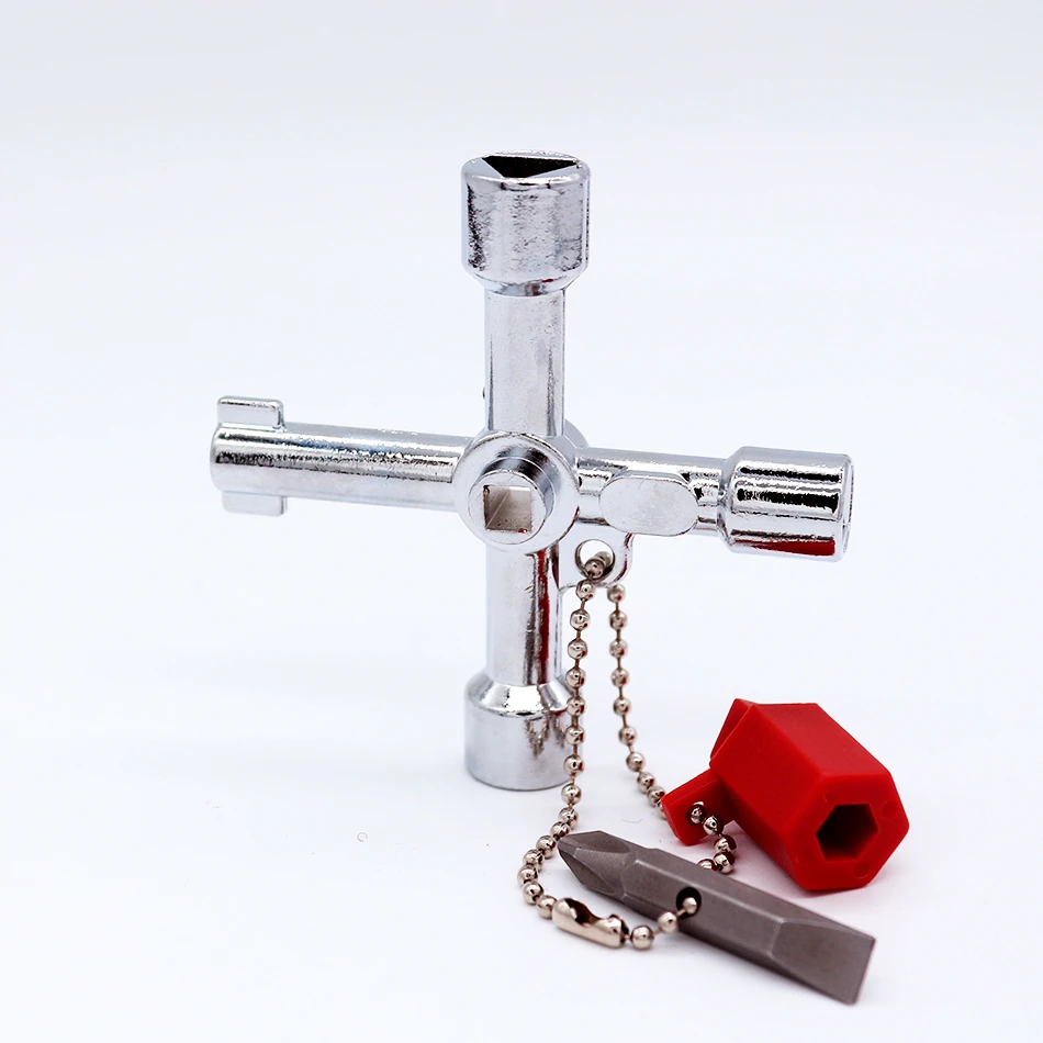 Multifunction 4 Ways Universal Triangle Wrench Key Plumber Keys