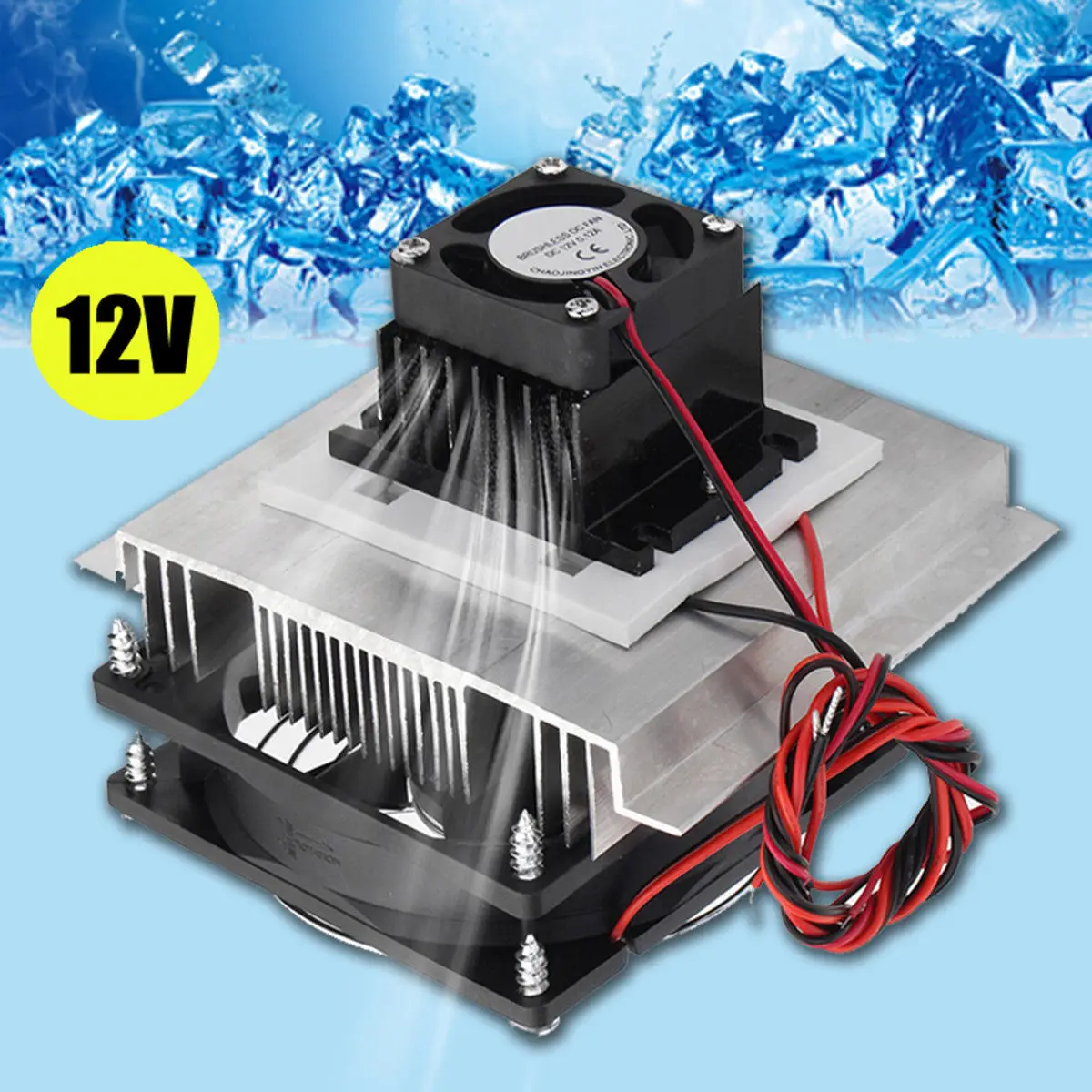 

12v 6a Thermoelectric Peltier Refrigeration Cooling System Kit Cooler Fan Diy
