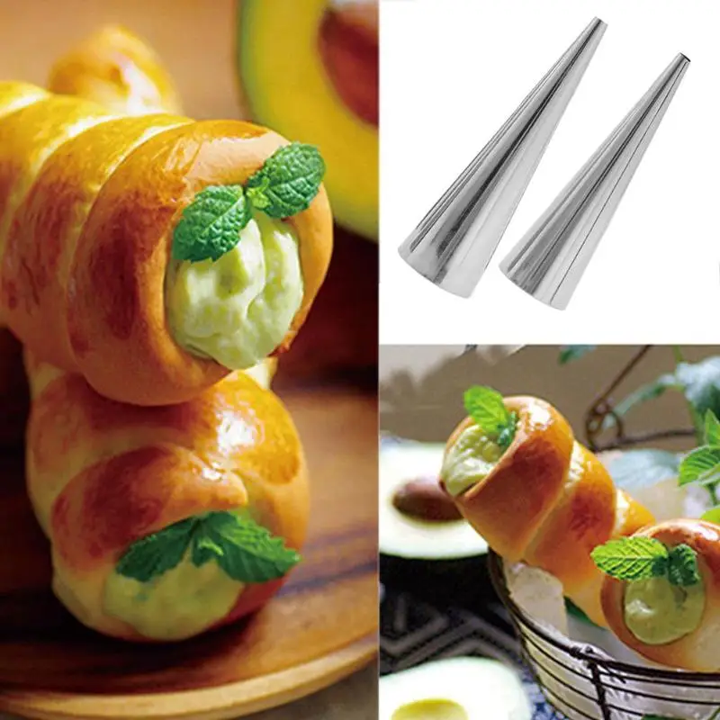 Для Выпечки 5 шт./компл. DIY конусы для выпечки спиральных круассан трубка Рог