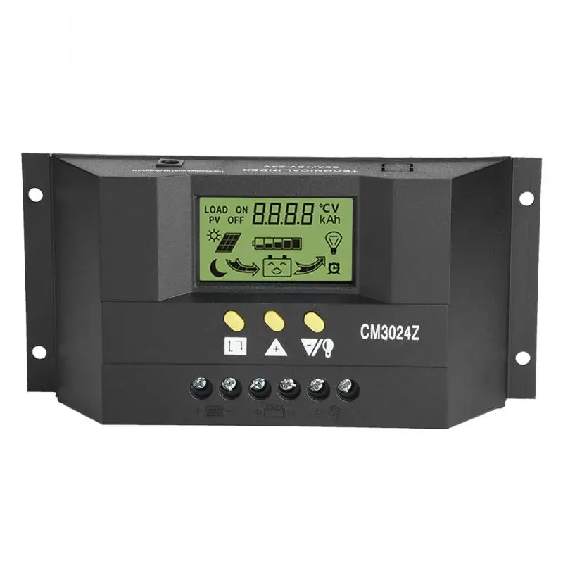 Горячая 12V 24V 30A ШИМ интеллектуальная Солнечная контроллер зарядки панели