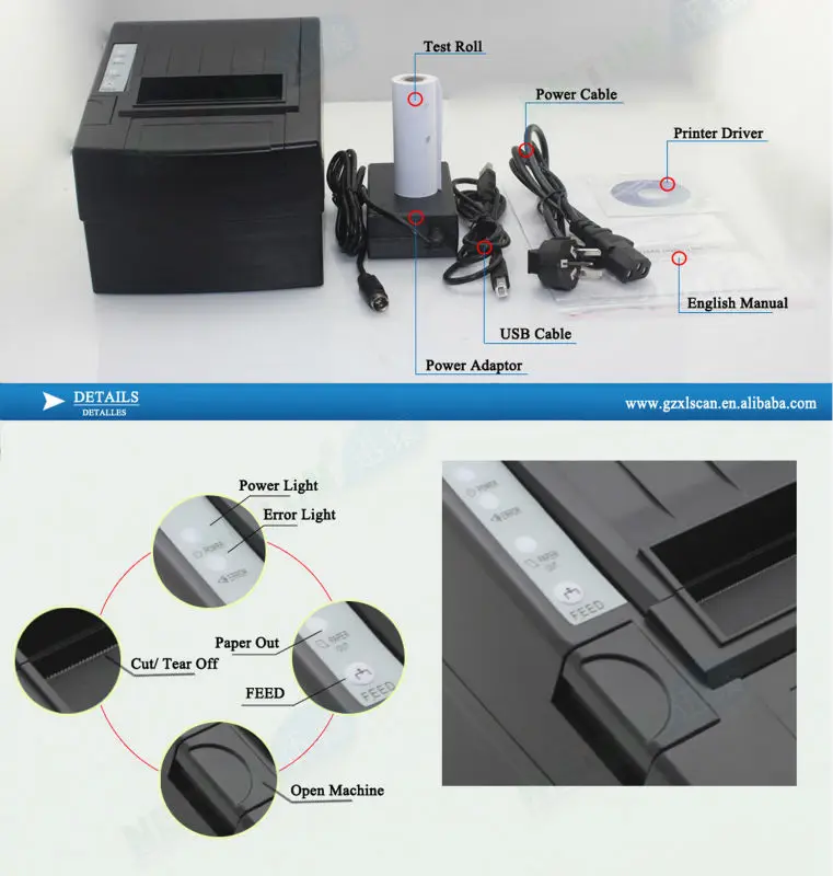 80 мм Термопринтер 80 мм usb термопринтер usb pos система супермаркет NT-8220