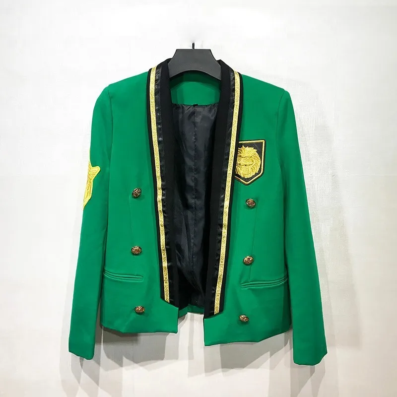 

Green / Gold Thread Surround Insignia 2018 New Fashion Stage Suit Men Party Blazer Slim Fit Jacket Singer Coat Performer Coat